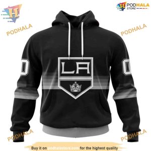 Custom Black And Gradient Design NHL Los Angeles Kings Hoodie 3D 1