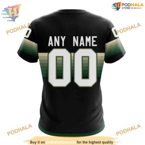 Custom Black And Gradient Design NHL Minnesota Wild Hoodie 3D 4