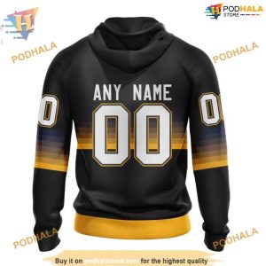 Custom Black And Gradient Design NHL Nashville Predators Hoodie 3D 2