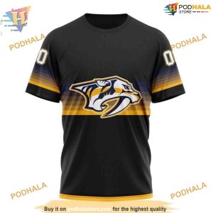 Custom Black And Gradient Design NHL Nashville Predators Hoodie 3D 3