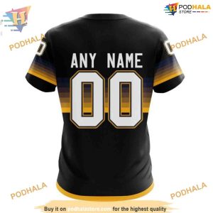 Custom Black And Gradient Design NHL Nashville Predators Hoodie 3D 4