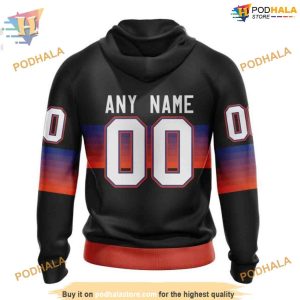 Custom Black And Gradient Design NHL New York Islanders Hoodie 3D 2