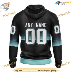 Custom Black And Gradient Design NHL Seattle Kraken Hoodie 3D 2