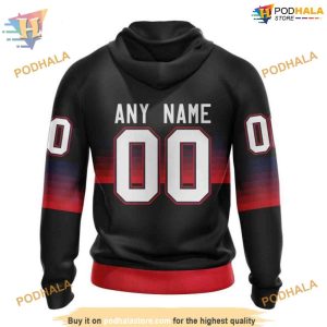 Custom Black And Gradient Design NHL Washington Capitals Hoodie 3D 2