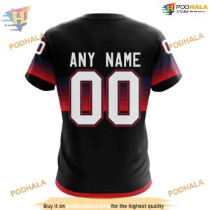 Custom Black And Gradient Design NHL Washington Capitals Hoodie 3D 4