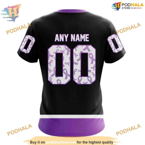 Custom Black Hockey Fights Cancer Kits NHL Los Angeles Kings Hoodie 3D