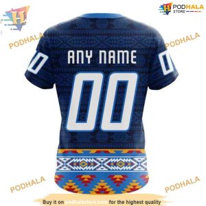 Custom Blue Design With Native Pattern NHL Winnipeg Jets Hoodie 3D 4
