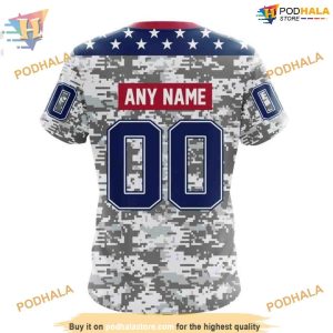 Custom Camo Design For Veterans Day NHL New York Islanders Hoodie 3D 4