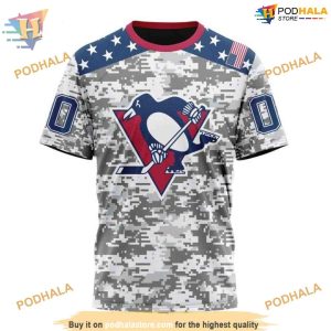 Custom Camo Design For Veterans Day NHL Pittsburgh Penguins Hoodie 3D 3