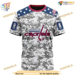 Custom Camo Design For Veterans Day NHL Washington Capitals Hoodie 3D 3