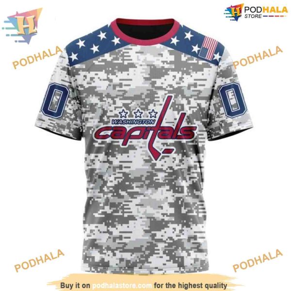 Custom Camo Design For Veterans Day NHL Washington Capitals Hoodie 3D