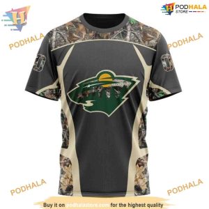 Custom Camo Hunting Design NHL Minnesota Wild Hoodie 3D 3