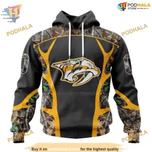 Custom Camo Hunting Design NHL Nashville Predators Hoodie 3D 1
