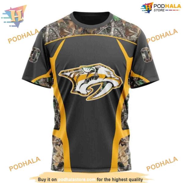 Custom Camo Hunting Design NHL Nashville Predators Hoodie 3D