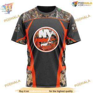 Custom Camo Hunting Design NHL New York Islanders Hoodie 3D 3