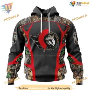 Custom Camo Hunting Design NHL Ottawa Senators Hoodie 3D 1