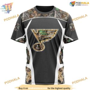 Custom Camo Hunting Design NHL St Louis Blues Hoodie 3D Sweatshirt 3