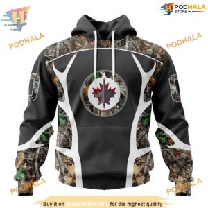 Custom Camo Hunting Design NHL Winnipeg Jets Hoodie 3D Shirt 1