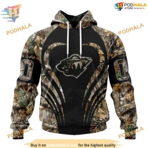 Custom Camo Hunting NHL Minnesota Wild Hoodie 3D 1