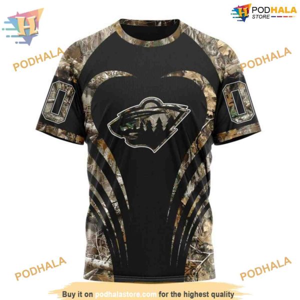 Custom Camo Hunting NHL Minnesota Wild Hoodie 3D