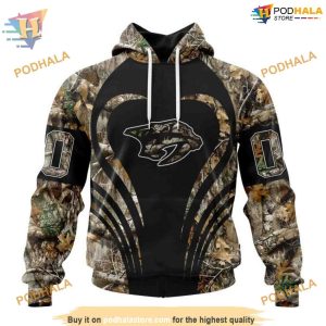 Custom Camo Hunting NHL Nashville Predators Hoodie 3D 1