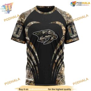 Custom Camo Hunting NHL Nashville Predators Hoodie 3D 3