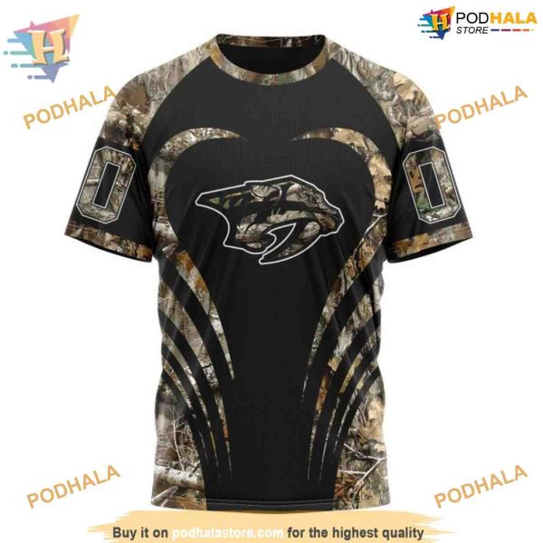 Custom Camo Hunting NHL Nashville Predators Hoodie 3D