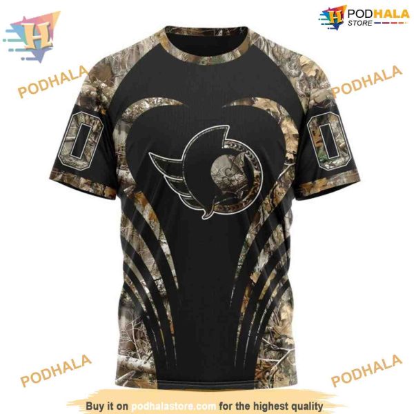 Custom Camo Hunting NHL Ottawa Senators Hoodie 3D