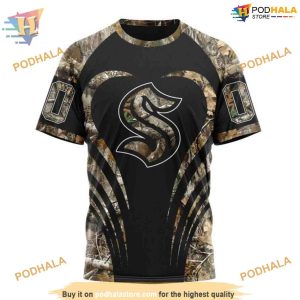 Custom Camo Hunting NHL Seattle Kraken Hoodie 3D 3