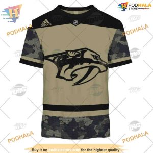 Custom Camo Military Jersey NHL Nashville Predators Hoodie 3D 3
