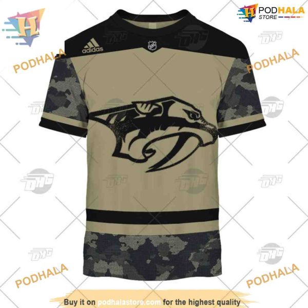 Custom Camo Military Jersey NHL Nashville Predators Hoodie 3D