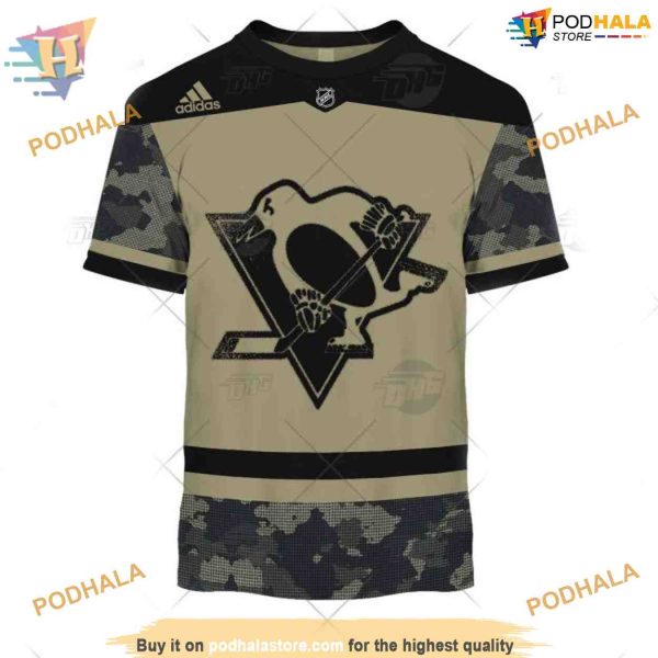 Custom Camo Military Jersey NHL Pittsburgh Penguins Hoodie 3D