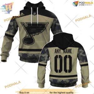 Custom Camo Military Jersey NHL St Louis Blues Hoodie 3D Sweatshirt 1