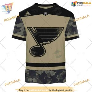 Custom Camo Military Jersey NHL St Louis Blues Hoodie 3D Sweatshirt 3