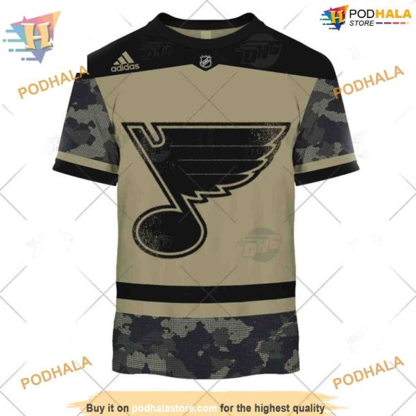 Custom Camo Military Jersey NHL St. Louis Blues Hoodie 3D Sweatshirt