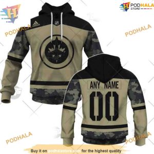 Custom Camo Military Jersey NHL Winnipeg Jets Hoodie 3D Shirt 1