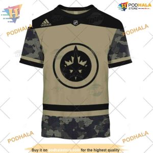 Custom Camo Military Jersey NHL Winnipeg Jets Hoodie 3D Shirt 3