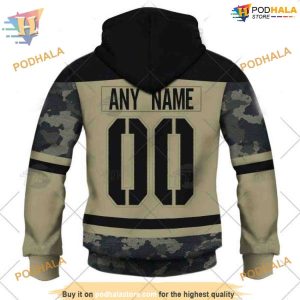 Custom Camo Military Practice Jersey NHL Minnesota Wild Hoodie 3D 4