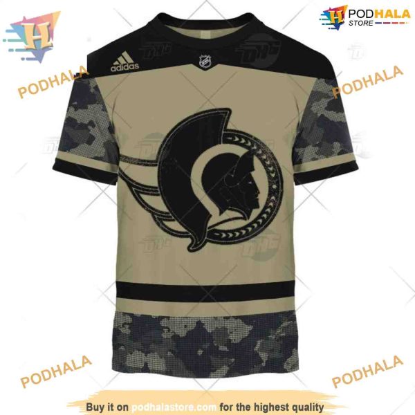 Custom Camo Military Practice Jersey NHL Ottawa Senators Hoodie 3D