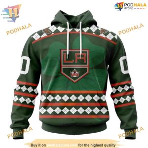 Custom Celebrate St Patrick's Day NHL Los Angeles Kings 3D Hoodie 1
