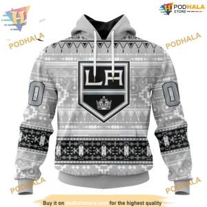 Custom Customized Native Design NHL Los Angeles Kings Hoodie 3D 1