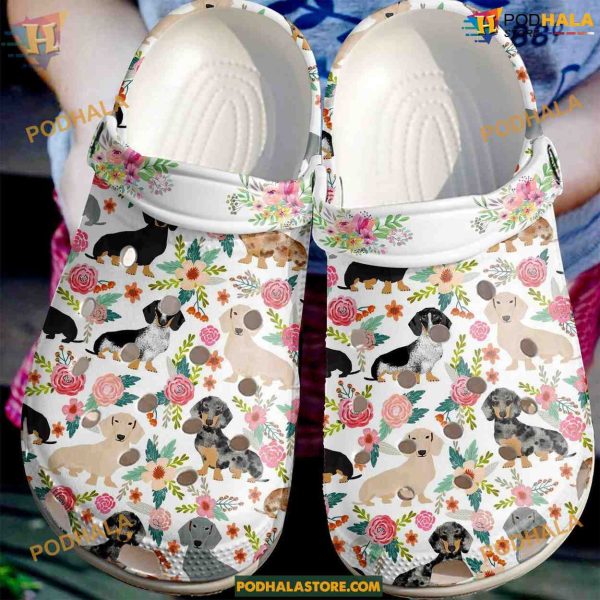 Custom Dachshund 3D Print Crocs, Unique Gifts for Dog Enthusiasts