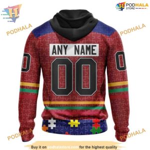 Custom Design Aganst Autism Concept NHL Montreal Canadiens Hoodie 3D 2