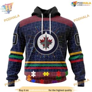 Custom Design Autism Concept NHL Winnipeg Jets Hoodie 3D Shirt 1