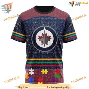 Custom Design Autism Concept NHL Winnipeg Jets Hoodie 3D Shirt 3