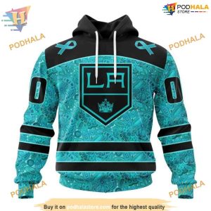Custom Design Fight Ovarian Cancer NHL Los Angeles Kings Hoodie 3D 1