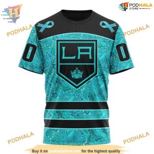 Custom Design Fight Ovarian Cancer NHL Los Angeles Kings Hoodie 3D 3