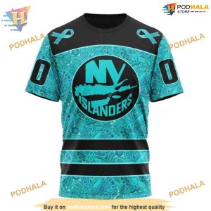 Custom Design Fight Ovarian Cancer NHL New York Islanders Hoodie 3D 3