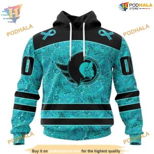 Custom Design Fight Ovarian Cancer NHL Ottawa Senators Hoodie 3D 1