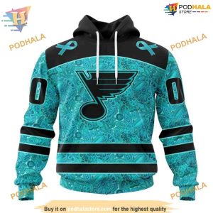 Custom Design Fight Ovarian Cancer NHL St Louis Blues Hoodie 3D 1